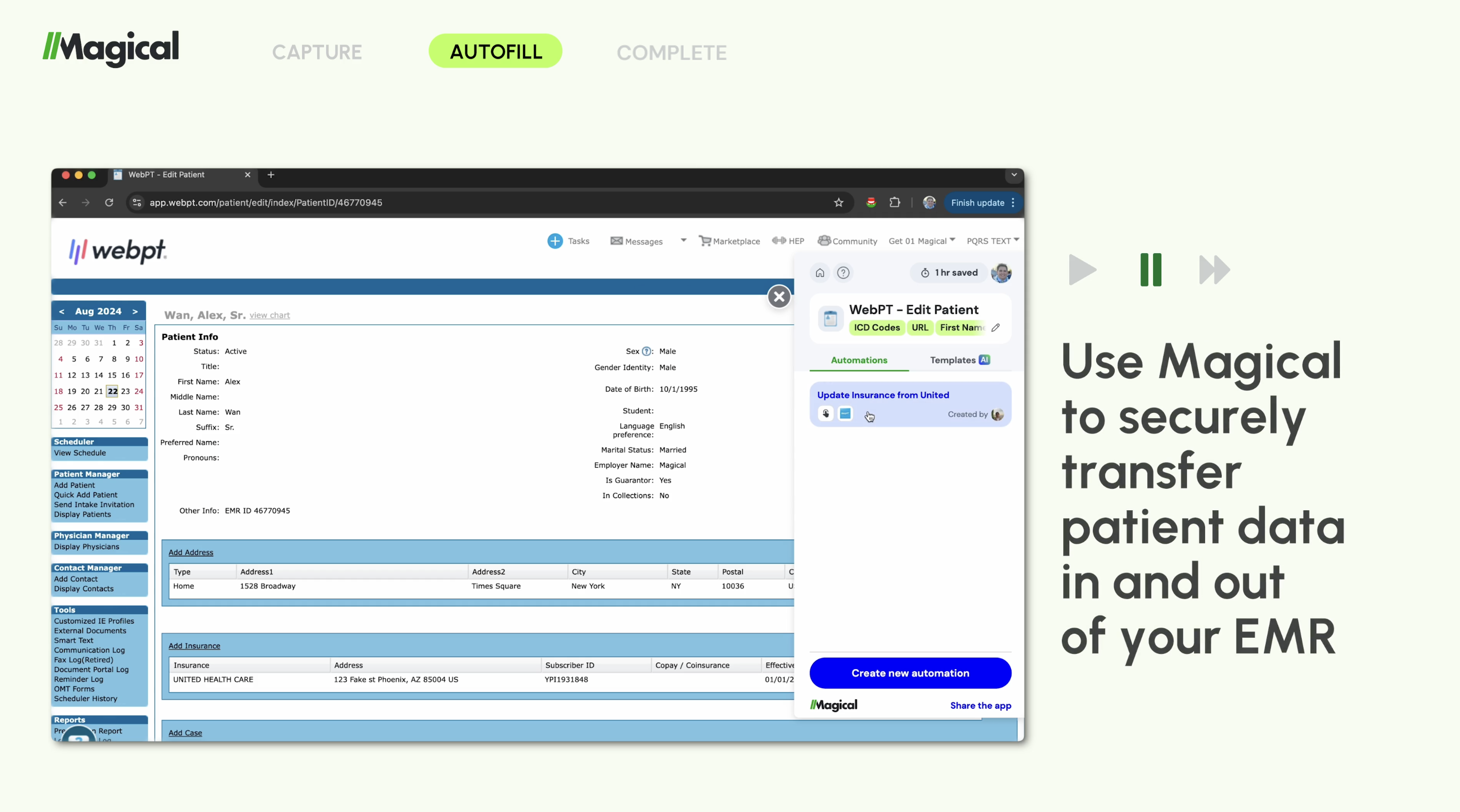 screenshot of Magical AI